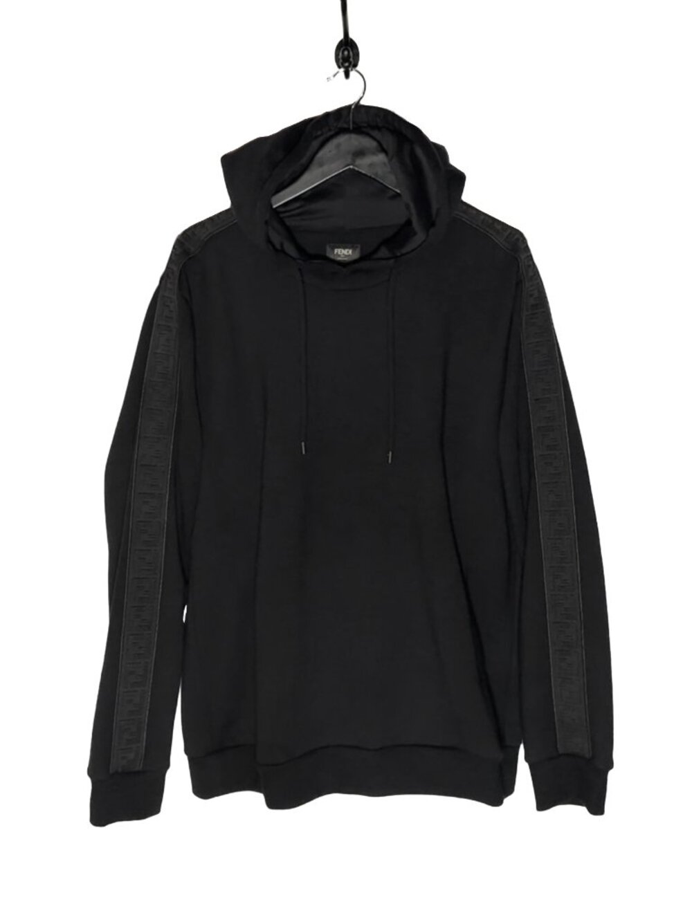 Fendi Black FF Zucca Logo Bands Hoodie